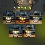 Toby’s CPL-T37 PRO Rechargeable Camping Lantern Waterproof Retro LED Camping Light with 5 Modes, 1200mAh Battery & USB Type-C Charging - Image 7