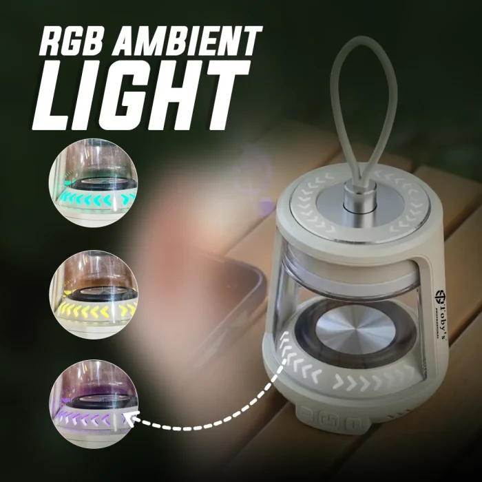 Toby's CPL-S04 Portable Camping Lantern with Bluetooth Speaker RGB Ambient LED Light, Type-C Rechargeable 1400mAh Lantern with Magnetic Base for Outdoor Camping, Emergency & Travel - Image 3