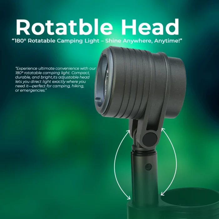 Toby&rsquo;s CPL-T28 Rechargeable Camping Light with Tripod Stand Portable LED Camping Lantern with 4500mAh Battery, 180&deg; Rotatable Head, SOS Mode & Adjustable Brightness - Image 5