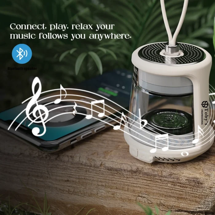 Toby's CPL-S04 Portable Camping Lantern with Bluetooth Speaker RGB Ambient LED Light, Type-C Rechargeable 1400mAh Lantern with Magnetic Base for Outdoor Camping, Emergency & Travel - Image 4
