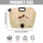 8L Collapsible Emergency Water Jug with Tap BPA-Free Foldable Water Storage Container for Camping, Hiking & Outdoor Use 8L Bucket (Khaki) - Image 7