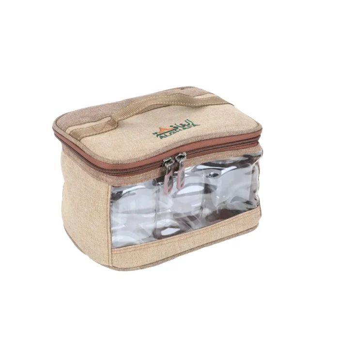 AL GHAFA Portable Camping Spice Kit with 6 Storage Jars, Travel Spice Organizer Bag, 350ml Glass Containers for BBQ, Camping, Picnic and Outdoor Cooking - Image 6