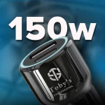 Toby&rsquo;s CC-15 150W Fast Car Charger with USB-C & USB-A Port, 1M Multi Charging Cable, 12-24V Universal Car Adapter - Image 3