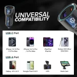 Toby&rsquo;s CC-15 150W Fast Car Charger with USB-C & USB-A Port, 1M Multi Charging Cable, 12-24V Universal Car Adapter - Image 6