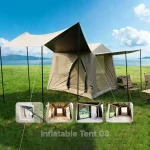Toby's Luxury Inflatable Air Camping Tent-08 for 5-6 Persons Quick Automatic Opening Waterproof Oxford Fabric Tent with Living Room, Hand Pump, Pegs & Wind Ropes for Outdoor Camping