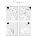 Toby's Inflatable Camping Tent-10 for 4-6 Person Waterproof Oxford Fabric Air Beam Tent with UV Protection, Quick Automatic Setup & Large Windows for Outdoor Camping - Image 11