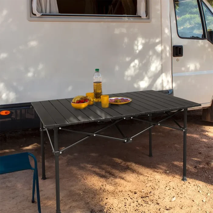 Toby's Portable Folding Camping Table-02 Lightweight Aluminum Outdoor Picnic Table with Carry Bag, Compact Foldable Design for Camping, BBQ, Travel & Outdoor Activities - Image 5