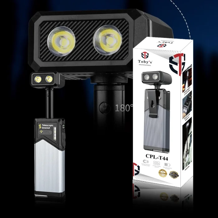 Toby's CPL-T44 Rechargeable Magnetic Camping Light with Digital Display 1400mAh, Multi-Mode LED Work Light with Hook, Clamp & Adjustable Stand, Waterproof Outdoor Emergency Lamp - Image 2