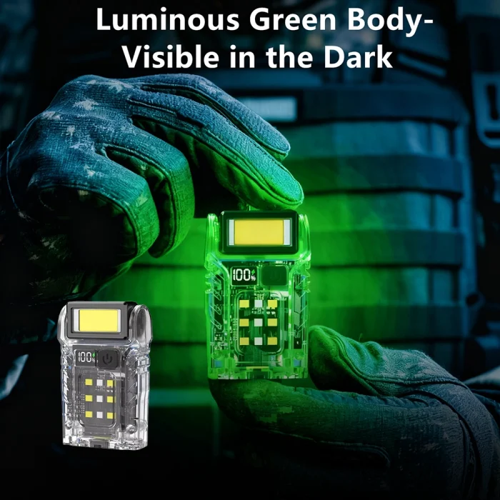Toby&rsquo;s BV-02 Rechargeable Mini LED Clip Light Rotatable Head Type-C Flashlight with Power Display for Camping & Emergency - Image 2