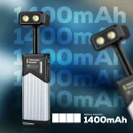 Toby's CPL-T44 Rechargeable Magnetic Camping Light with Digital Display 1400mAh, Multi-Mode LED Work Light with Hook, Clamp & Adjustable Stand, Waterproof Outdoor Emergency Lamp - Image 3