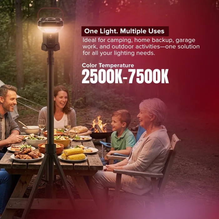 Toby&rsquo;s CPL-T46 Rechargeable LED Camping Lantern 8000mAh with Adjustable Tripod Stand & Magnetic Base Outdoor Light - Image 3