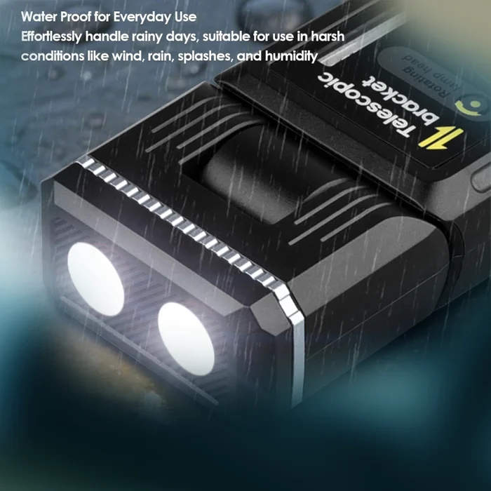 Toby's CPL-T44 Rechargeable Magnetic Camping Light with Digital Display 1400mAh, Multi-Mode LED Work Light with Hook, Clamp & Adjustable Stand, Waterproof Outdoor Emergency Lamp - Image 8