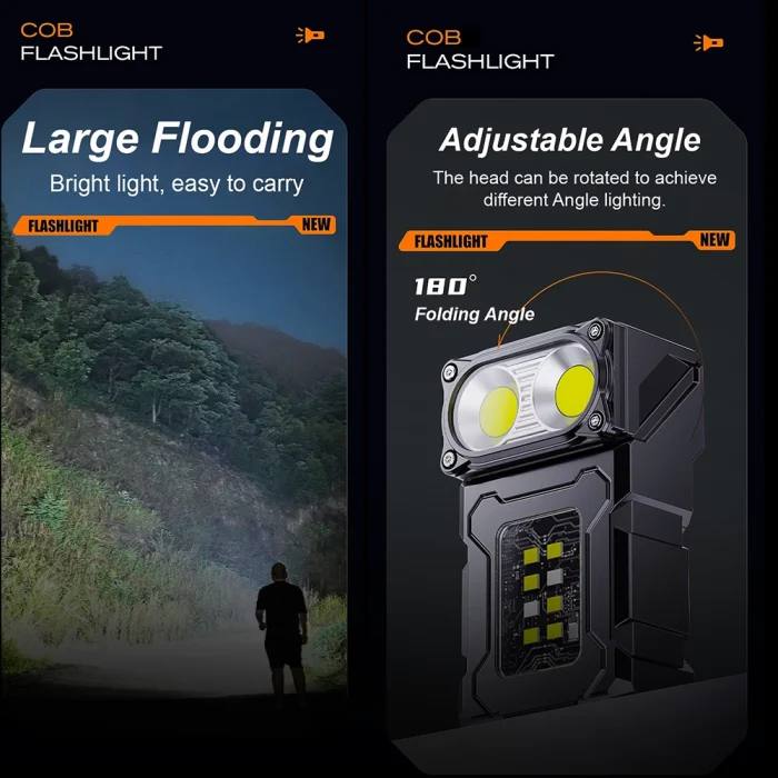 Toby&rsquo;s BV-01 Mini LED Flashlight 200LM Rechargeable COB Work Light for Outdoor, Night Repair and Emergency - Image 5