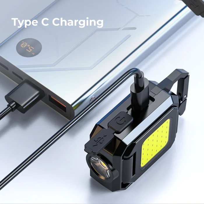 TBS DESIGN BV-05 COB Keychain LED Flashlight 1000LM Rechargeable Magnetic Work Lamp 5 Modes Foldable 90&deg; for Hiking & Fishing - Image 3