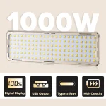 Toby&rsquo;s CPL-T49 1000W Portable Solar LED Flood Light Rechargeable Work Lamp IP66 Waterproof for Construction & Camping - Image 2